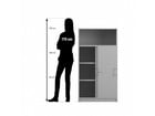 Flexeo® Kombi Schrank unten Schiebetüren oben 1 Fach = 4 Ordnerhöhen