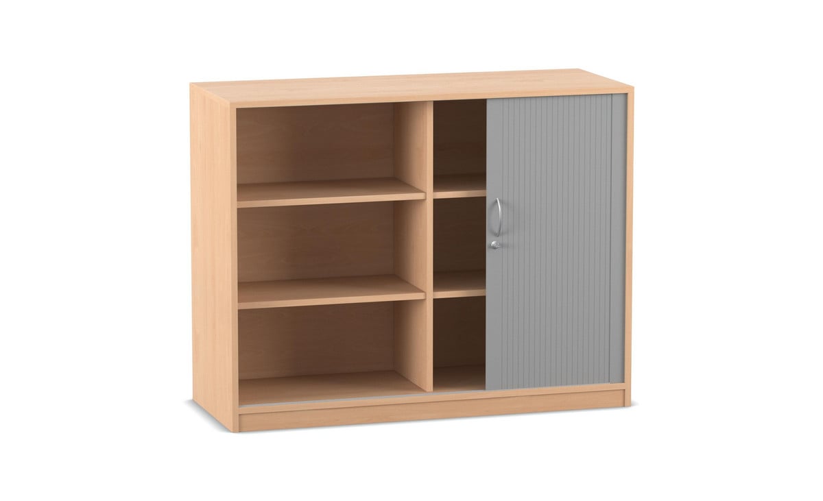 Flexeo® Rollladenschrank, 6 Fächer, Mittelwand, Breite 126,4 cm