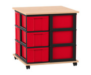 Flexeo® Fahrbares Containersystem mit Ablage 12 große Boxen 7