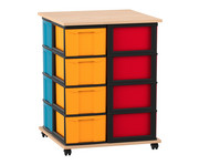 Flexeo® Fahrbares Containersystem mit Ablage 16 große Boxen 1