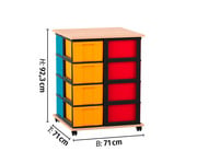 Flexeo® Fahrbares Containersystem mit Ablage 16 große Boxen 3