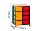 Flexeo® Fahrbares Containersystem mit Ablage 16 große Boxen