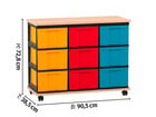 Flexeo® Fahrbares Containersystem mit Ablage 9 große Boxen