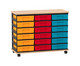 Flexeo® Fahrbares Containersystem mit Ablage 18 kleine Boxen 1