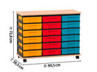 Flexeo® Fahrbares Containersystem mit Ablage 18 kleine Boxen