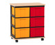 Flexeo® Fahrbares Containersystem mit Ablage 6 große Boxen 1