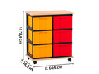 Flexeo® Fahrbares Containersystem mit Ablage 6 große Boxen