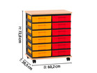 Flexeo® Fahrbares Containersystem mit Ablage 12 kleine Boxen