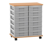 Flexeo® Fahrbares Containersystem mit Ablage 12 kleine Boxen 4