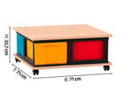 Flexeo® Fahrbares Containersystem mit Ablage 4 große Boxen