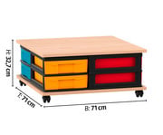 Flexeo® Fahrbares Containersystem mit Ablage 8 kleine Boxen 4