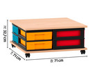 Flexeo® Fahrbares Containersystem mit Ablage 8 kleine Boxen
