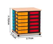 Flexeo® Fahrbares Containersystem mit Ablage 24 kleine Boxen 3