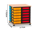 Flexeo® Fahrbares Containersystem mit Ablage 24 kleine Boxen