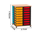 Flexeo® Fahrbares Containersystem mit Ablage 32 kleine Boxen