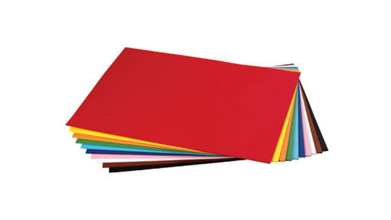 Bastelkarton Tonzeichenkarton 220g/m² 21 Farben 5 Bogen im Format 50 x 70 cm 