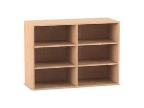 Flexeo® Aufsatzregal, 6 Fächer, Mittelwand, Breite 126,4 cm
