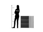 Flexeo® Aufsatzschrank 3 Fächer Breite 64 1 cm