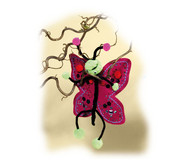 20 vorgestanzte Filzformen für 10 Schmetterlinge