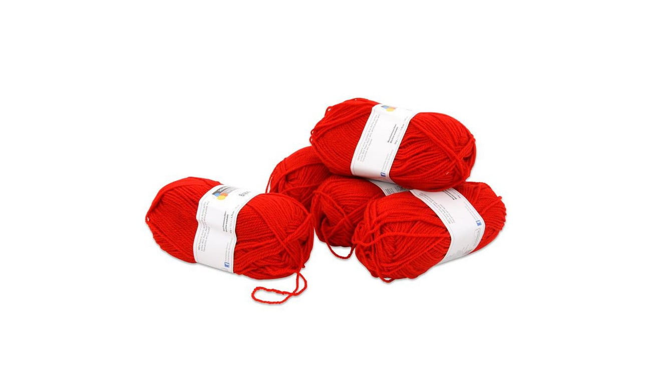 Schachenmayr Acrylwolle, 5er-Set, Farbe: feuerrot