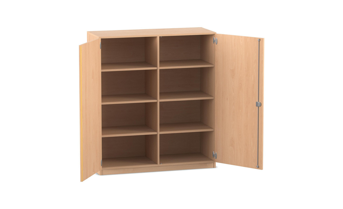Flexeo® Schrank, 8 Fächer, Mittelwand, 2 Türen, Breite 126,4 cm
