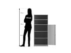 Flexeo® Schrank 5 Fächer 1 Halbtür Breite 64 1 cm