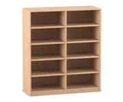 Flexeo® Bibliotheksregal 10 Fächer mittelhoch Breite 126 4 cm 1