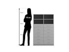 Flexeo® Schrank 12 kleine Schubladen 4 Fächer Mittelwand Breite 94 4 cm