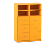 Flexeo® Schrank 6 große Schubladen 4 Fächer Mittelwand Breite 94 4 cm 7