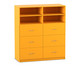 Flexeo® Schrank 6 große Schubladen 4 Fächer Mittelwand Breite 126 4 cm 7