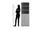 Flexeo® Schrank 3 große Schubladen 3 Fächer Breite 64 1 cm