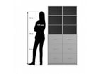 Flexeo® Schrank 6 große Schubladen 6 Fächer Mittelwand Breite 94 4 cm