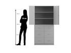 Flexeo® Schrank 6 große Schubladen 3 Fächer 2 Türen