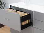 Flexeo® Schrank 2 große Schubladen oben 2 Fächer = 4 Ordnerhöhen