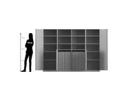 Flexeo® Systemschrankwand 32 kleine Boxen 16 Fächer 4 Türen 3