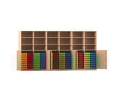 Flexeo® Systemschrankwand 96 kleine Boxen 18 Fächer 6 Halbtüren 1