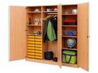Flexeo® Schrankwand 16 kleine Boxen Garderobenstange 9 Fächer