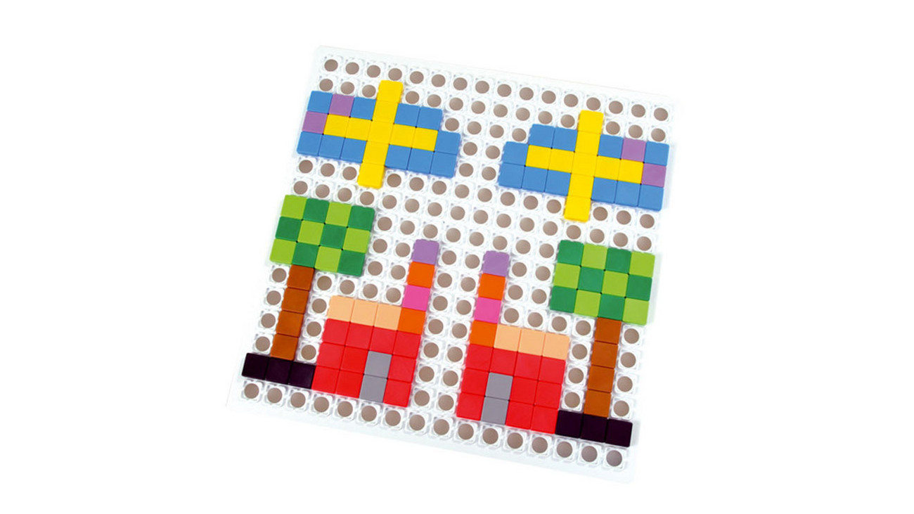 Mosaik Farben Formen Legespiel Mosaik-Puzzle   Legemuster Kreativität Holz 
