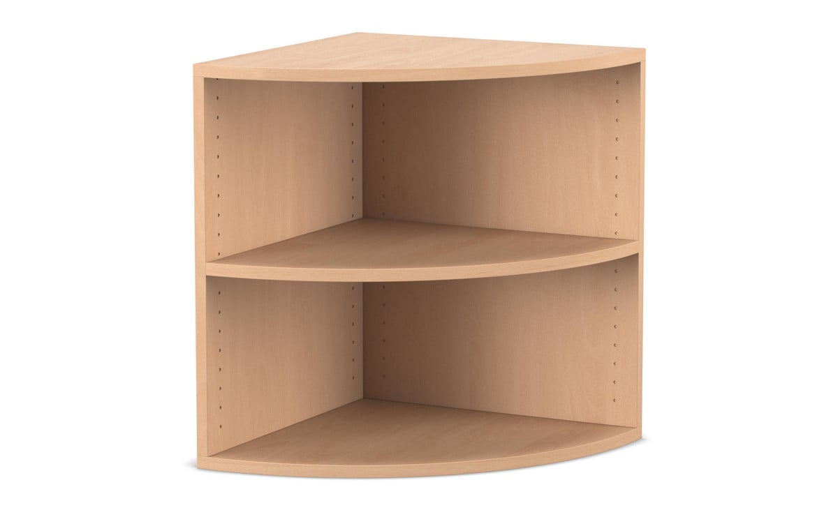 Flexeo® Abschlussregal rund, 2 Fächer