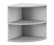 Flexeo® Abschlussregal rund 2 Fächer 5