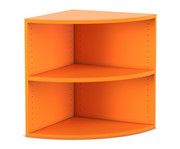 Flexeo® Abschlussregal rund 2 Fächer 6