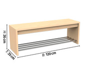 Flexeo® Garderobenbank Armadio Breite 120 cm 1