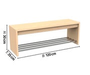 Flexeo® Garderobenbank Armadio Breite 120 cm 1