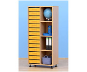 Flexeo® Klassenregal Füßen 14 Boxen 3 Böden 2