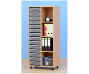 Flexeo® Klassenregal Füßen 14 Boxen 3 Böden 5