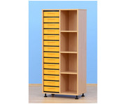 Flexeo® Klassenregal Füßen 14 Boxen 3 Böden 6