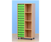 Flexeo® Klassenregal Füßen 14 Boxen 3 Böden 7