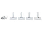 Flexeo® Satz mit 4 Stellfüßen auf Metallplatte inkl Schrauben