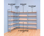 Anbauteil Bücherregal Schule einseitige Böden 5