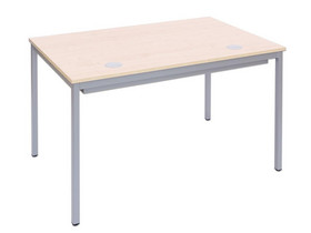 EDV-Tisch mit Blechkanal, Vierkantrohr Tischbeine BxT: 80 x 80 cm